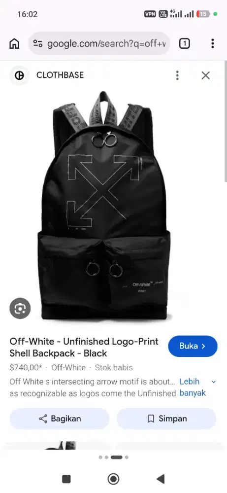 Jual cepat murah tas ransel original off white black