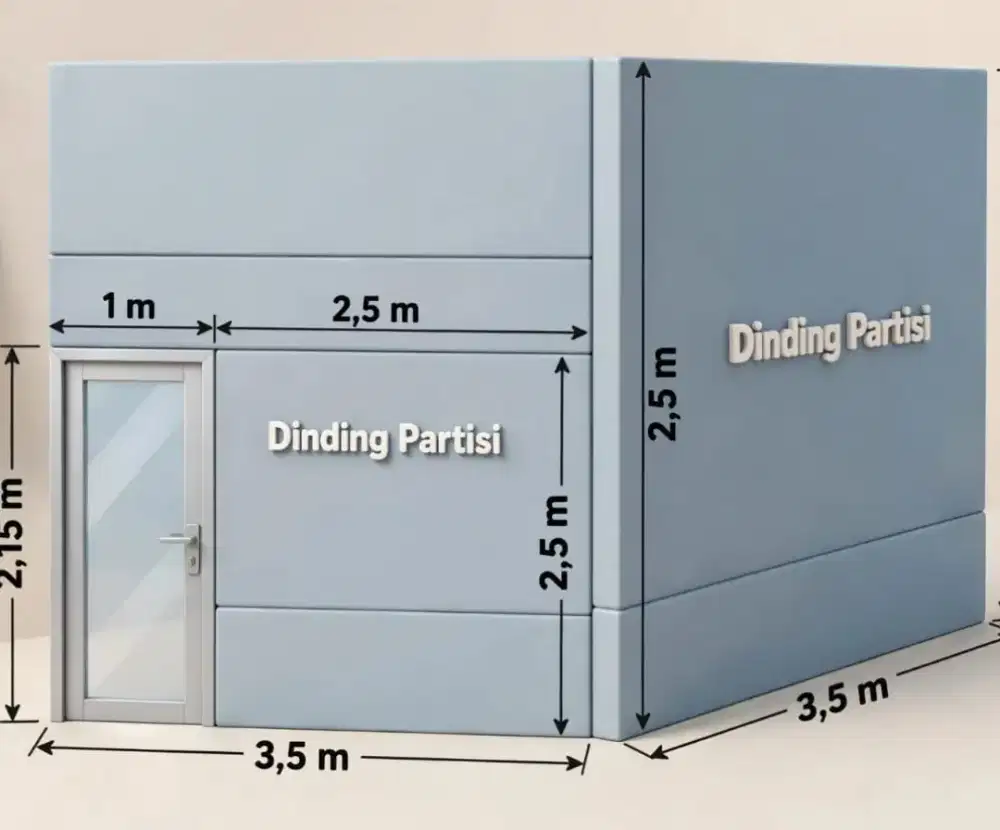 Partisi gypsum dan kaca