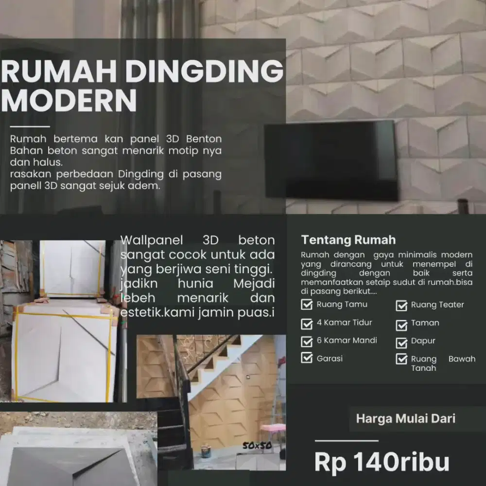 Wallpanel3D beton untuk dinding