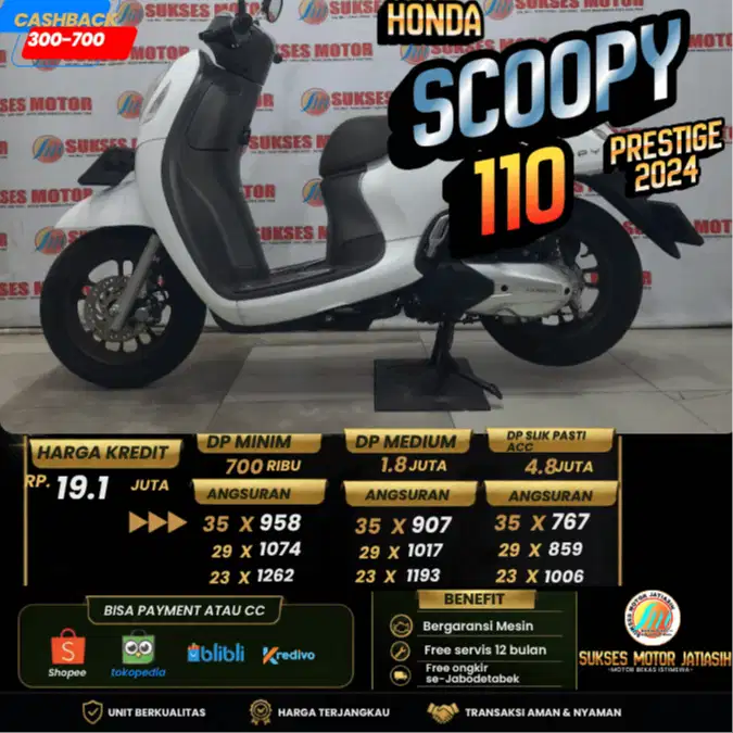 HONDA SCOOPY PRESTIGE 2024 KM MASIH RENDAH BISA CASH & KREDIT PAYLATER