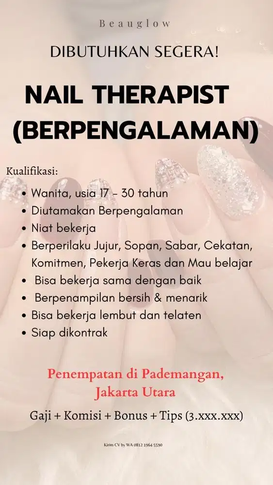 DIBUTUHKAN NAILIST BERPENGALAMAN
