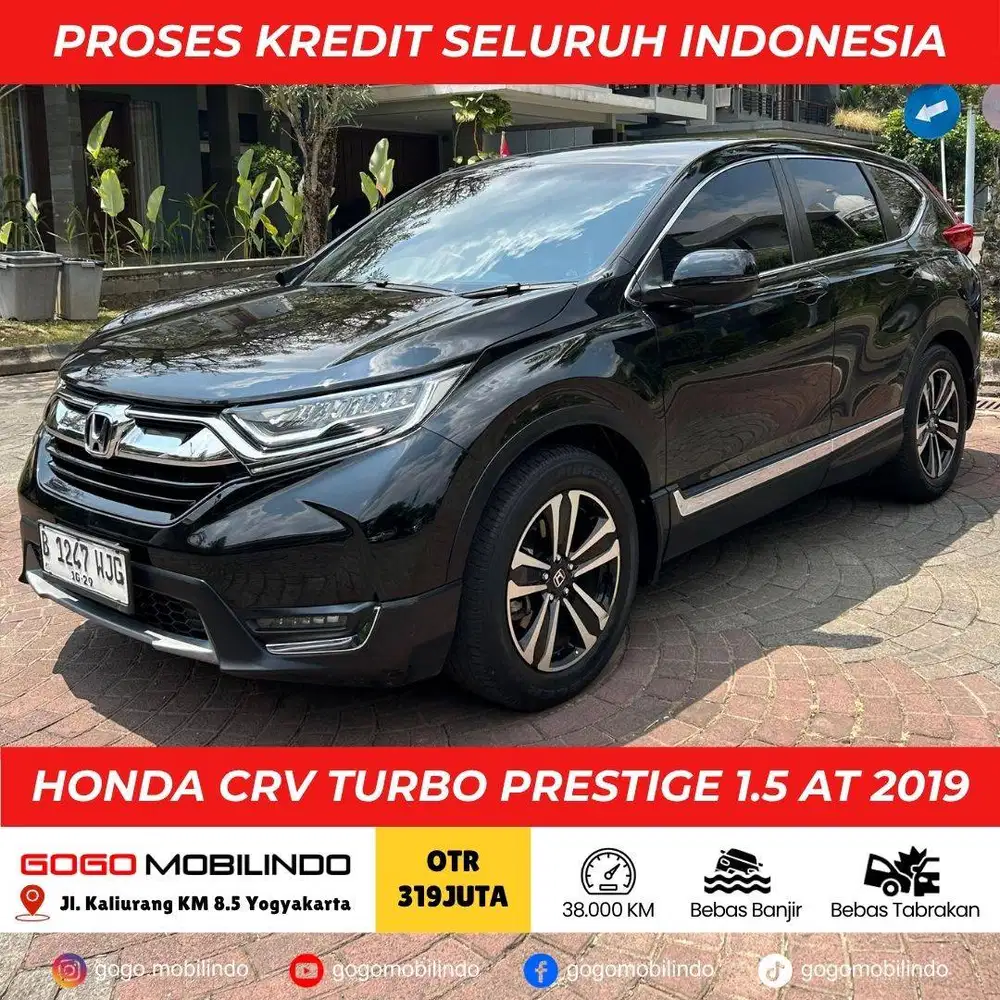 HONDA CRV TURBO PRESTIGE 1.5 AT 2019 HITAM PEMAKAIAN 2020 KREDIT MURAH
