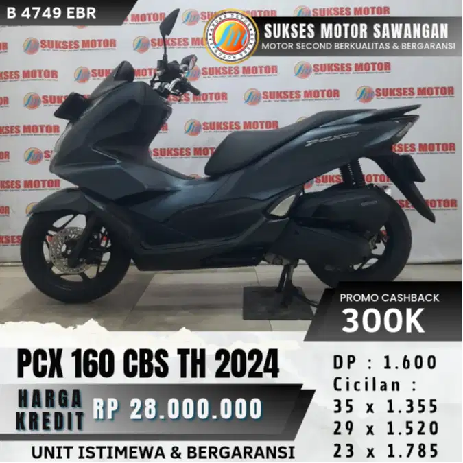 CASH KREDIT HONDA PCX 160 CBS TH 2024 BIRU MULUS UNIT BERGARANSI