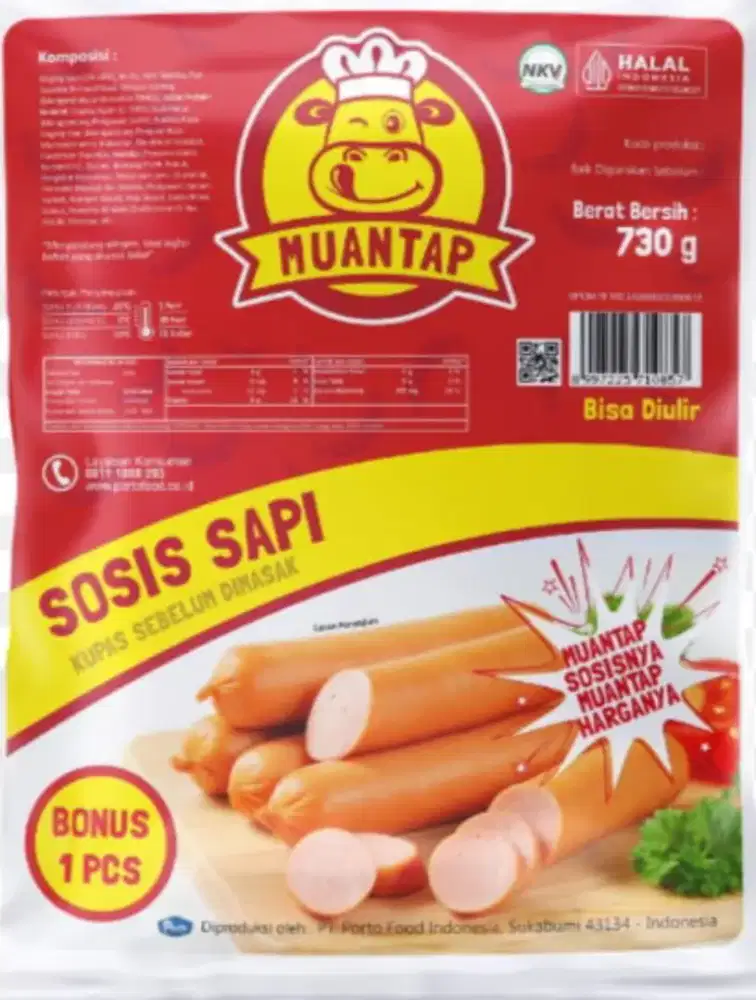 Sosis sapi  merek mantap  720gr