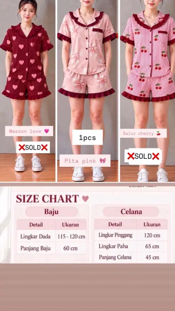 Piyama Kriwil celana pendek