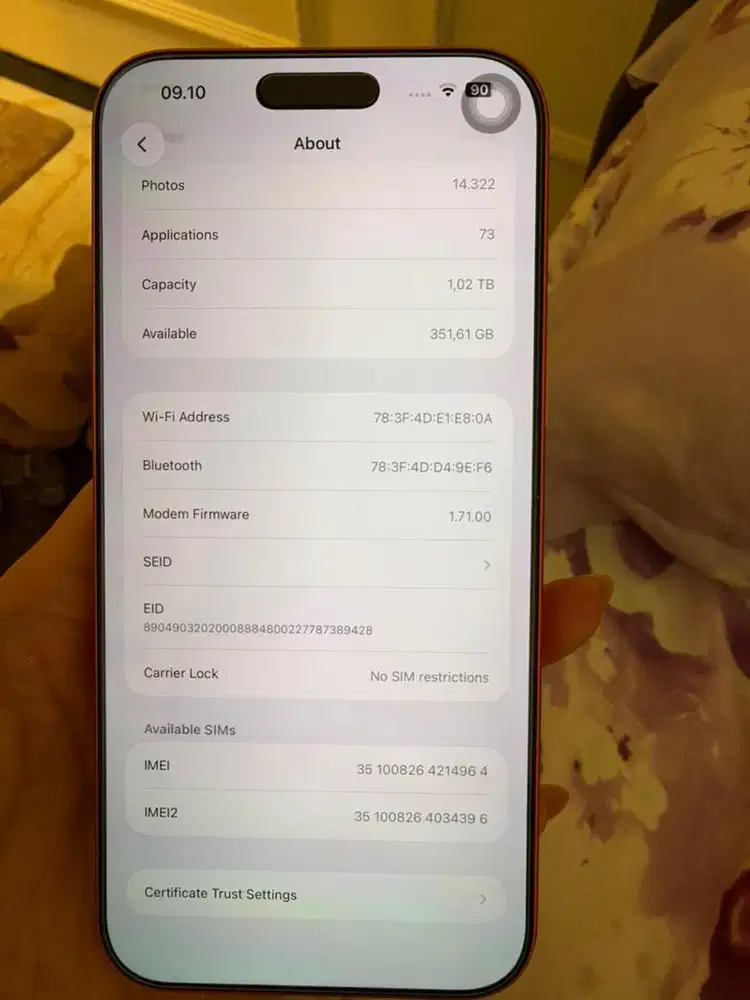Dijual Iphone 17 promax 1Tb cosmic orange