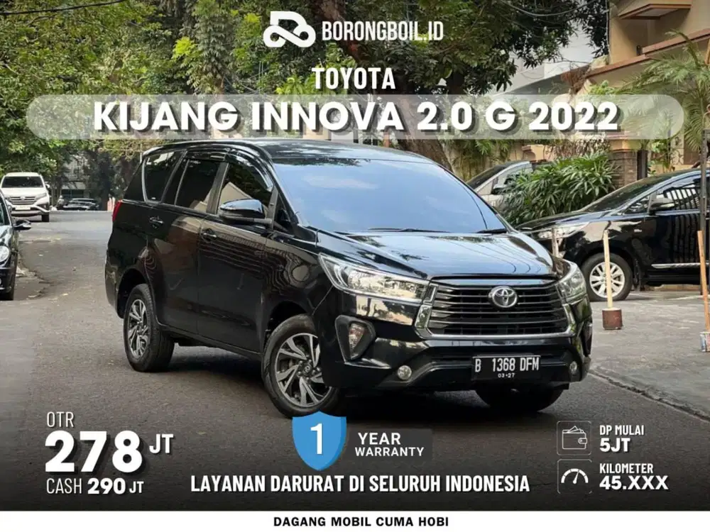 [LOWKM45RIBU] TOYOTA KIJANG INNOVA 2.0 G AT 2022 HITAM