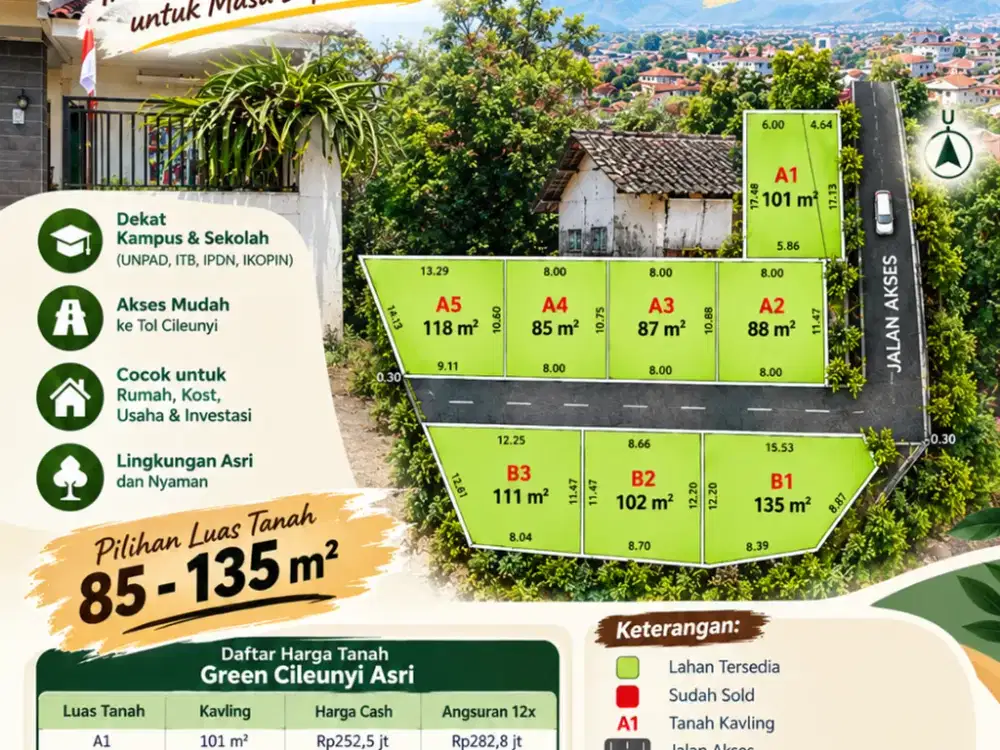 Tanah Kavling Cileunyi Dekat Kampus & Kawasan Pendidikan