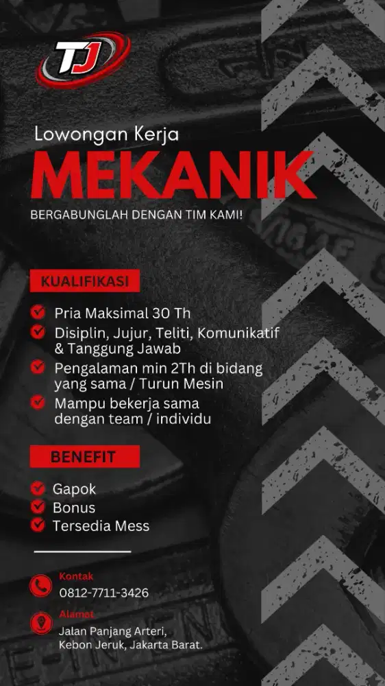 Lowongan Mekanik Bengkel Motor