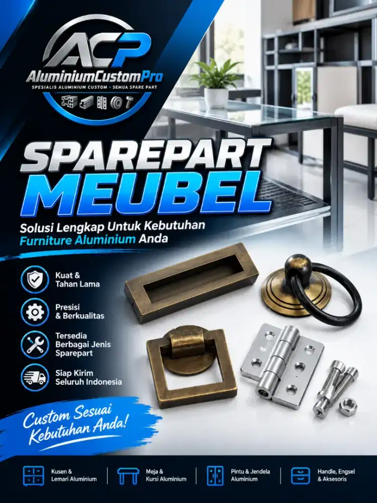 Jual Sparepart Meubel Custom Aluminium | Handle & Aksesoris Furniture