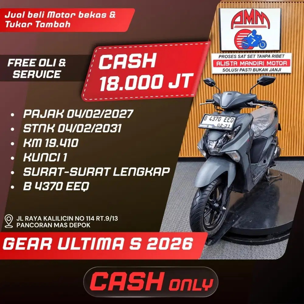 GEAR ULTIMA S 2026 PAJAK HIDUP CASH ONLY ALISTA