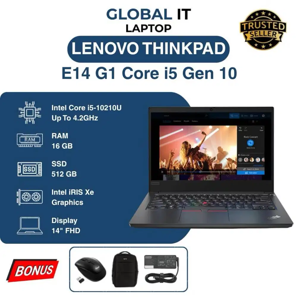 LENOVO E14  GEN 1 CORE i5 GEN 10 | RAM 16GB | SSD 512GB