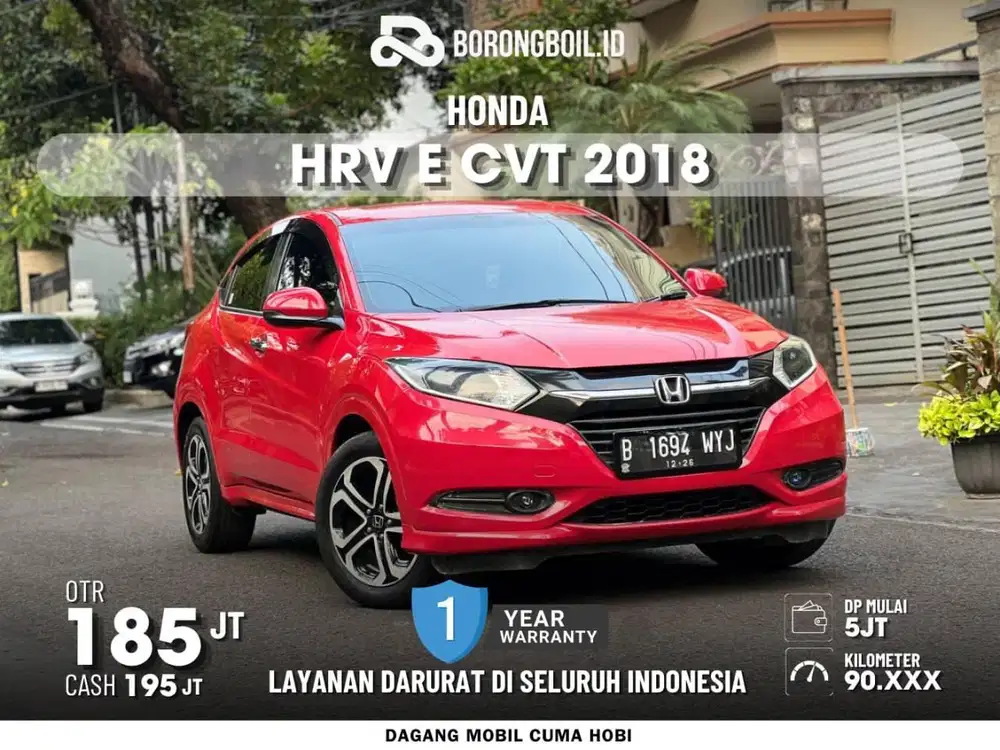 SIAP PAKAI! HONDA HRV E CVT 2018 MERAH FULLSET PAJAK PANJANG ISTIMEWA
