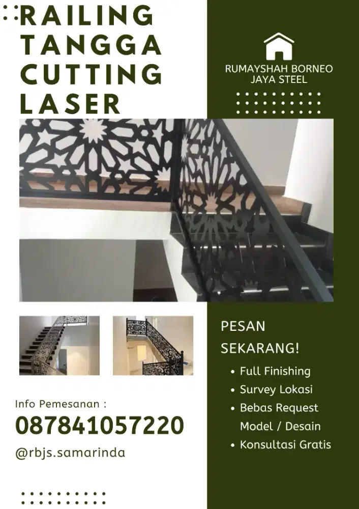 RAILING TANGGA BESI CUTTING LASER MOTIF CUSTOM