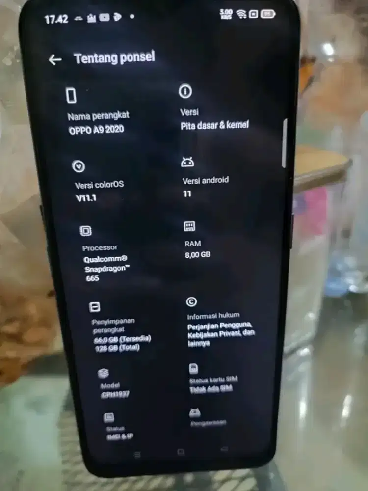 Jual hp Oppo a9 2020 ram 8/128