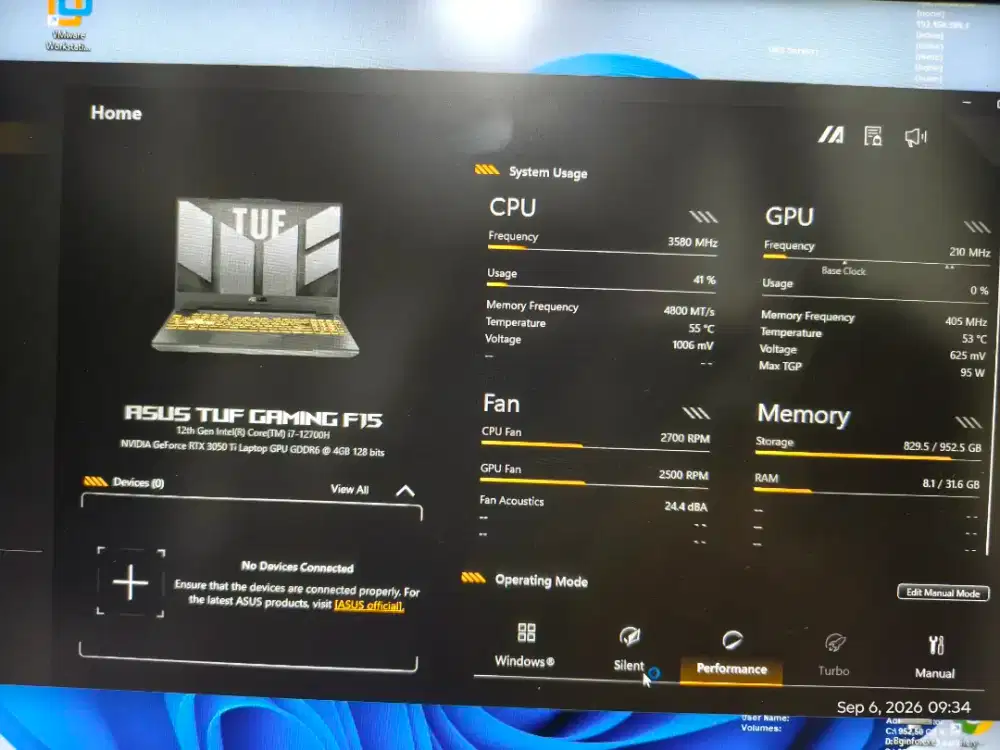 ASUS TUF Gaming F15 i7-12700H RTX 3050 Ti RAM 32GB SSD 512GB MULUS