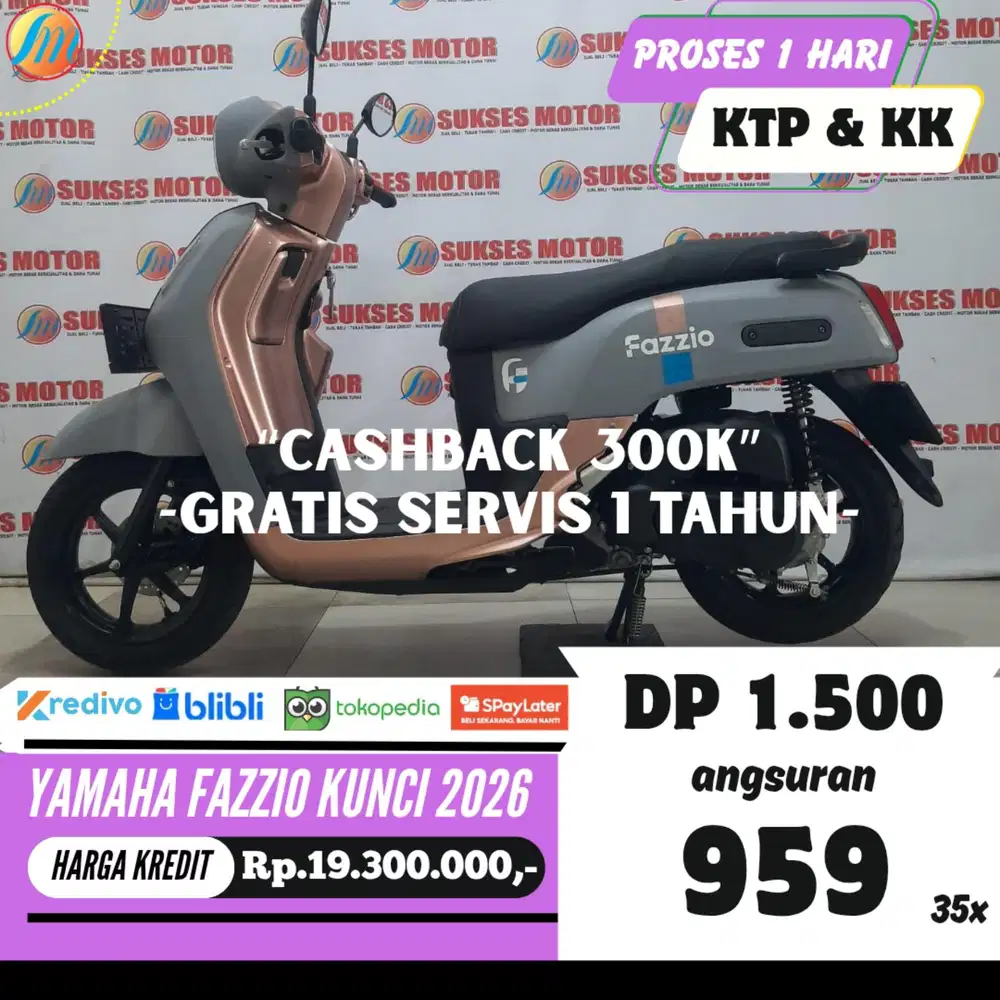YAMAHA FAZZIO KUNCI 2026 SEKEN KREDIT MURAH ANGSURAN SANGAT RENDAH