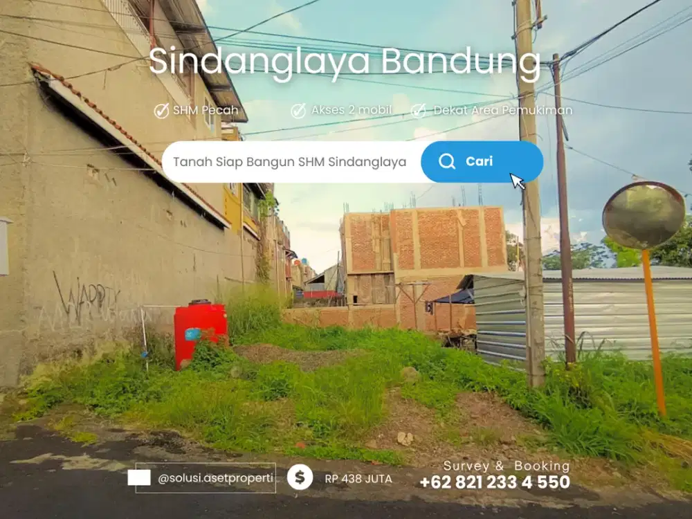 Tanah Kavling Siap Bangun 73m2 SHM PBG Per Bidang Arcamanik Sindanglaya Mandalajati Kota Bandung