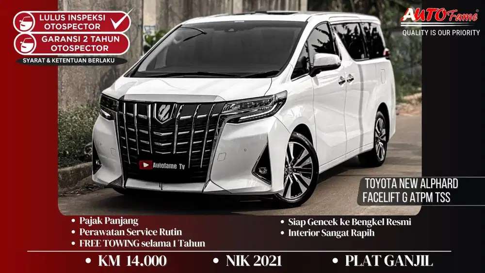 KM14RB Toyota New Alphard Facelift G ATPM TSS NIK 2021 White On Beige