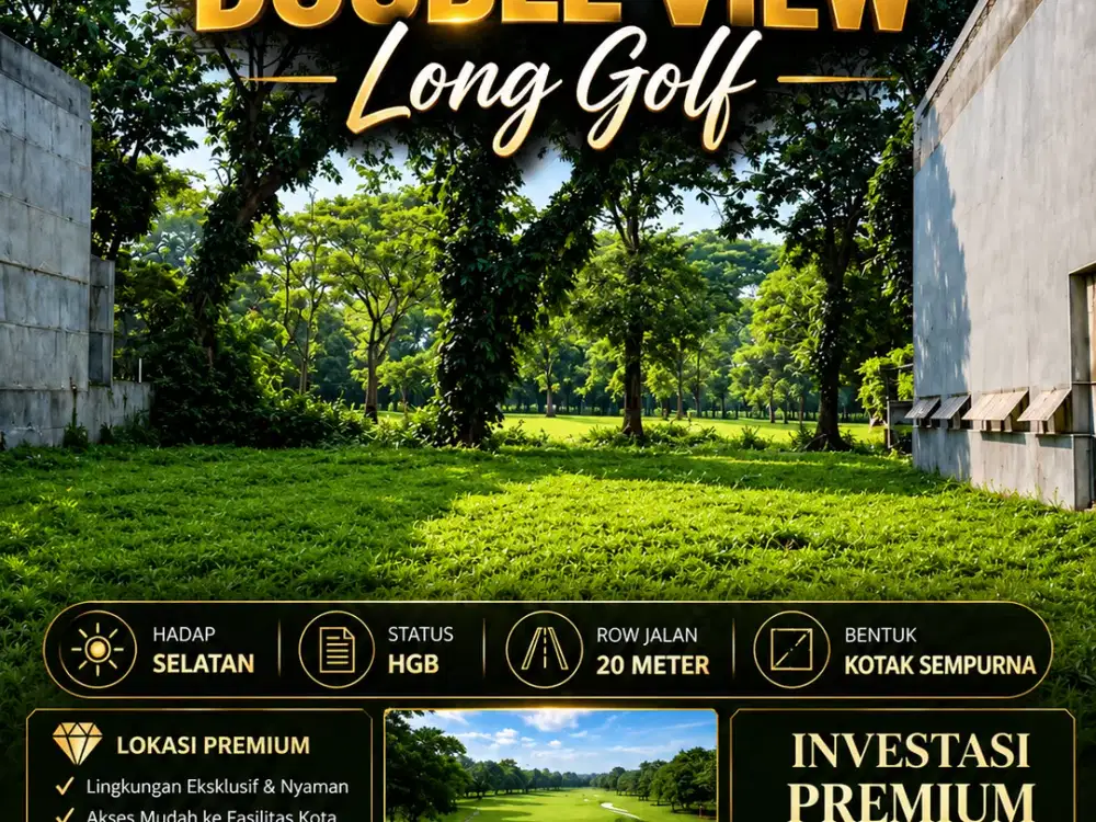 Tanah double view long golf di bukit Golf Citraland Surabaya