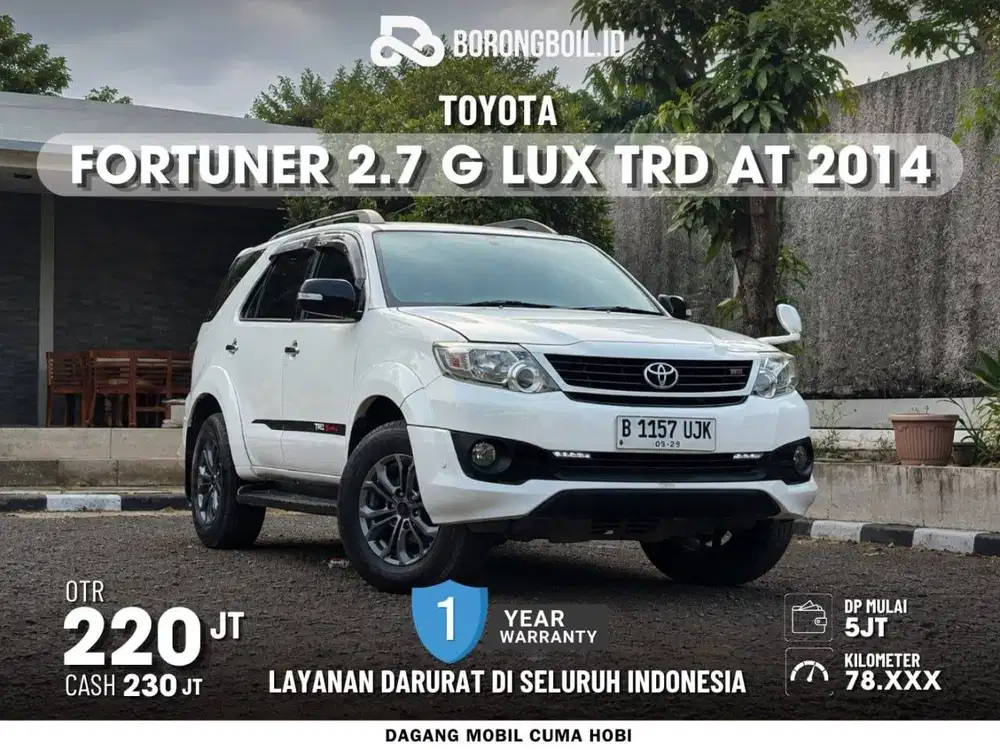 DP MINIM 5 JT‎ || Toyota Fortuner 2.7 G Lux TRD AT 2014 Putih