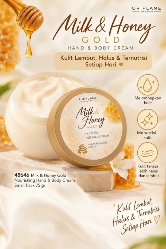 Nourishing hand & body cream milk & honey gold