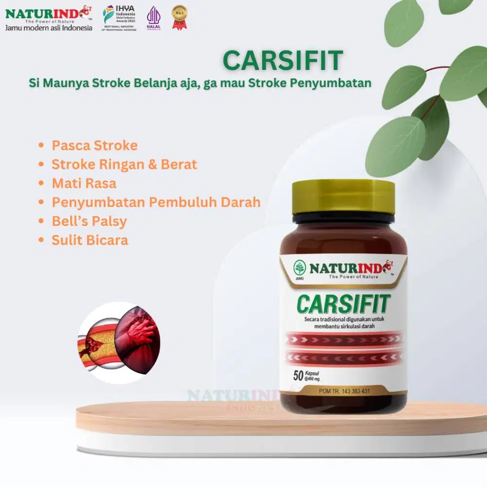 Jamu Modern Naturindo Carsifit Mengatasi Stroke Ringan dan Berat