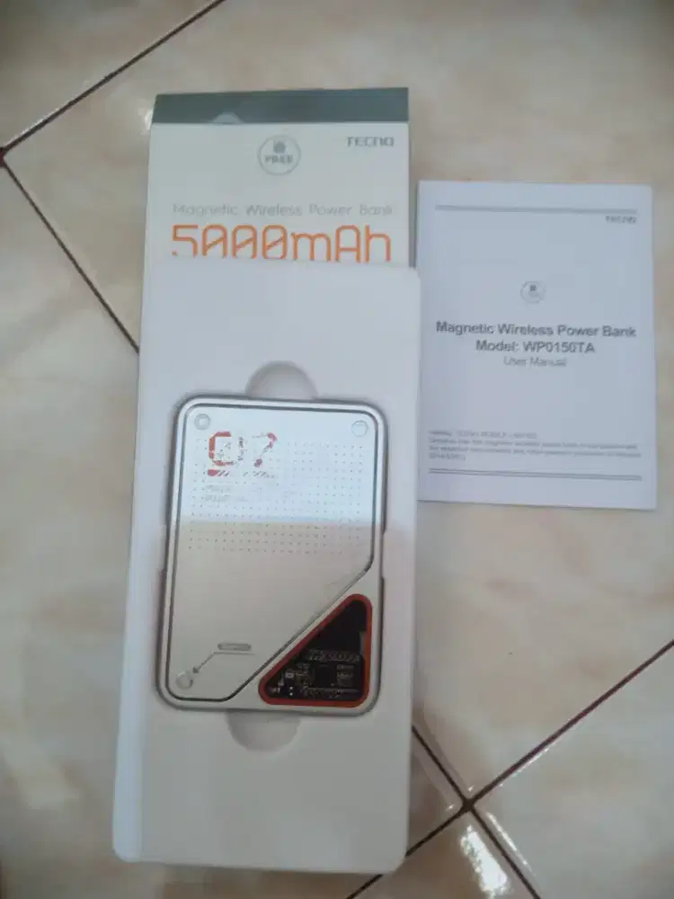 di jual wireless charging power bank techno 5000 mAh