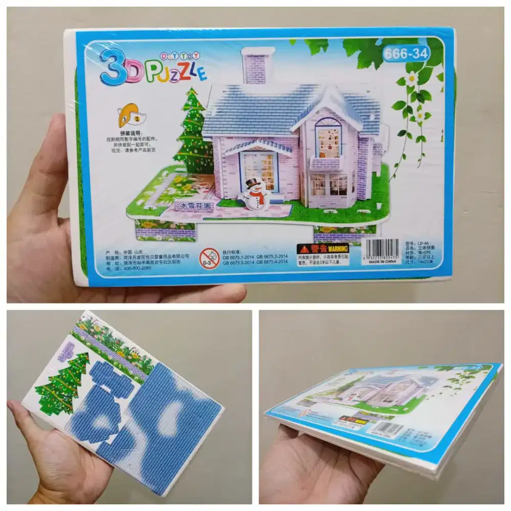 Mainan Puzzle 3D Snowman House