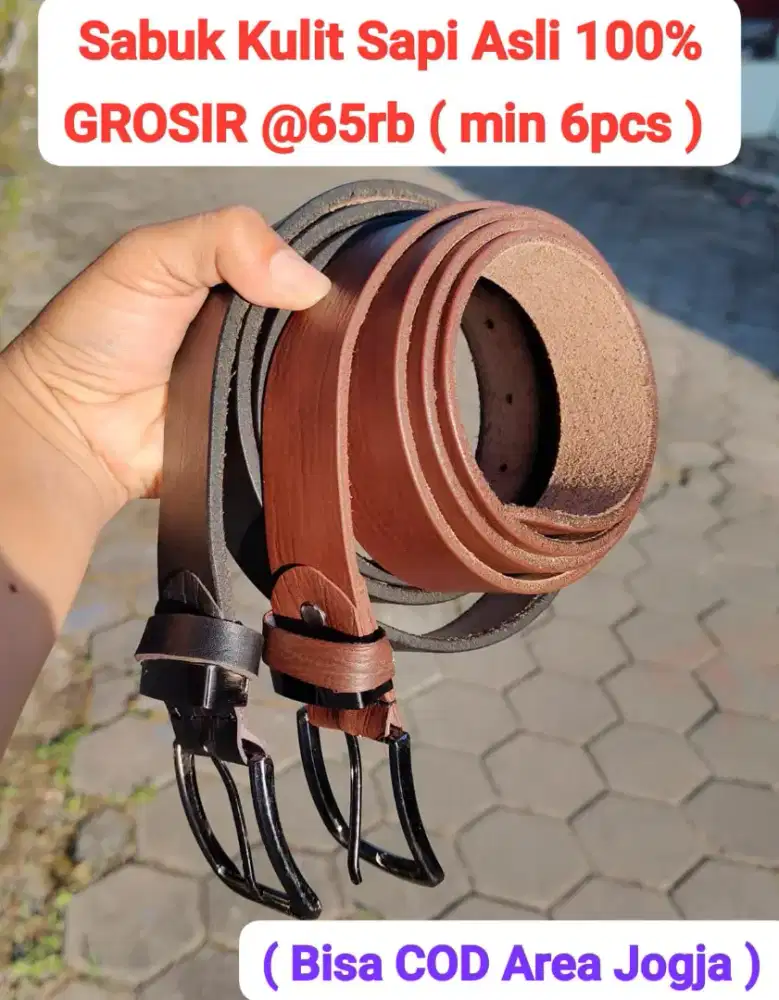 GROSIR SABUK KULIT SAPI ASLI ( Min 6pcs )