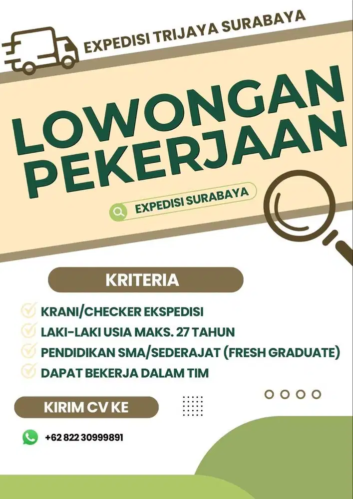 Lowongan kerja checker ekspedisi