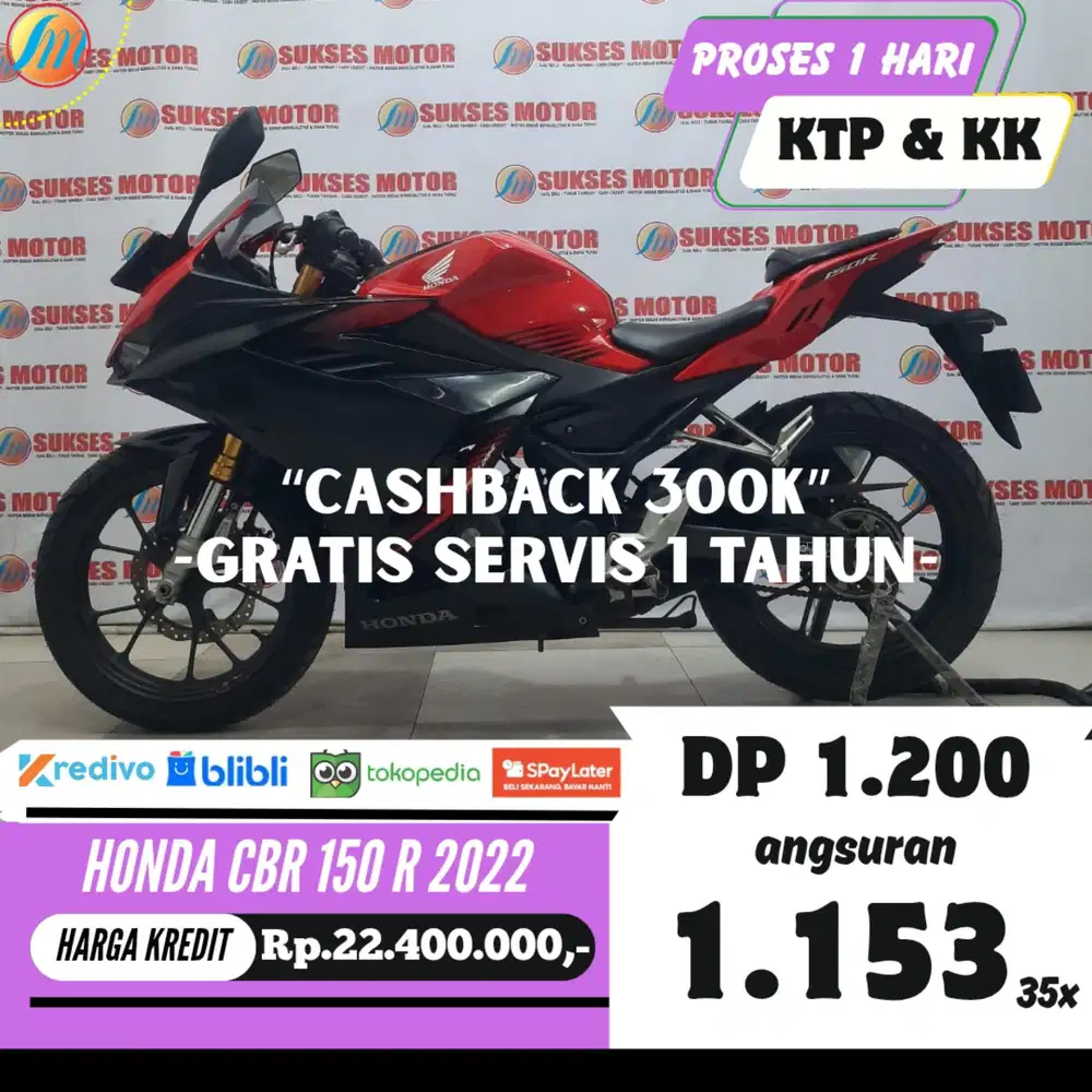 HONDA CBR 150R 2022 KREDIT MURAH ANGSURAN SANGAT TERJANGKAU BERGARANSI