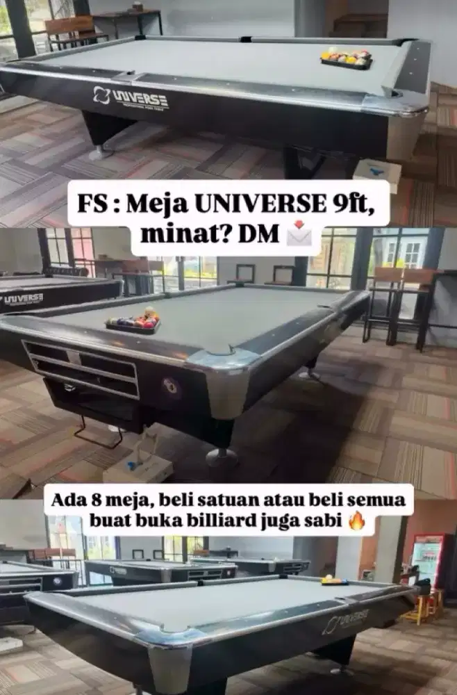 DI JUAL MEJA BILLIARD UNIVERS 9FF