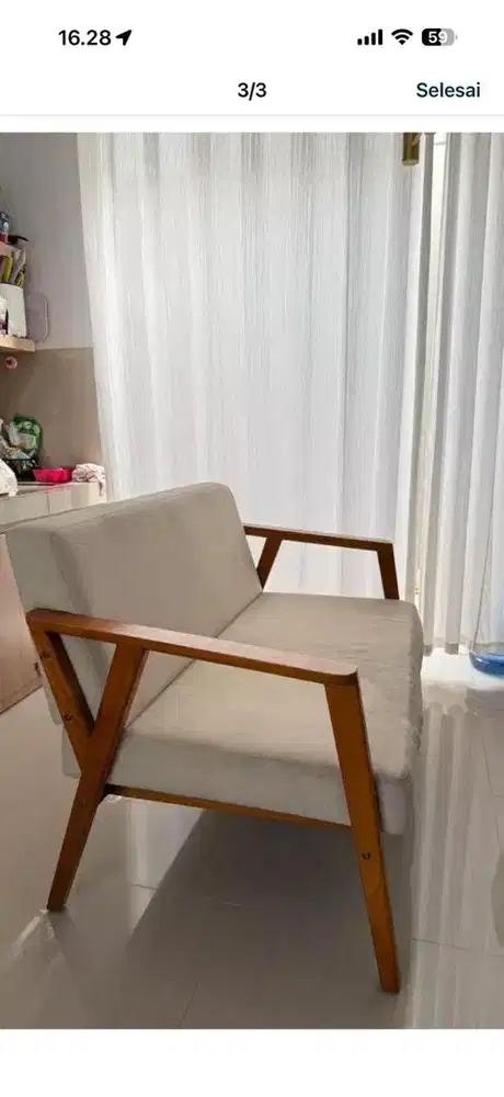 Dijua sofa 2 seater kayu minimalis