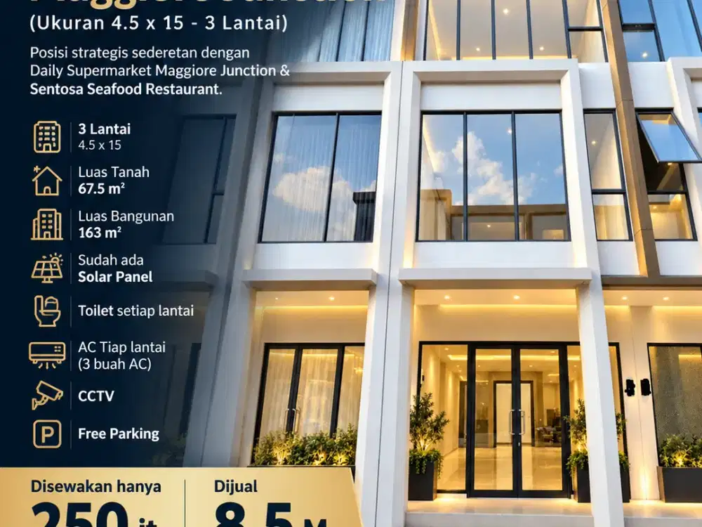 MAGGIORE JUNCTION  Deretan Ruko Goldfinch Sumarrecon Serpong. ( Sebrang K3 Mart dan Gomachi )
