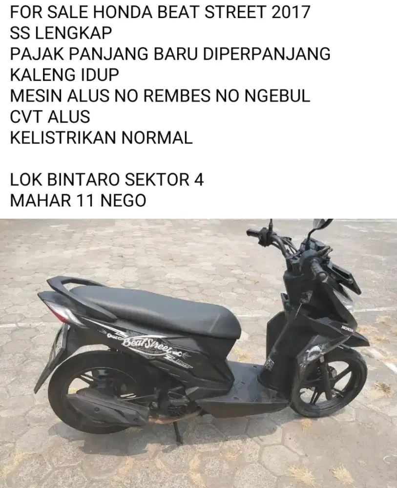 FOR SALE HONDA BEAT STREET 2017