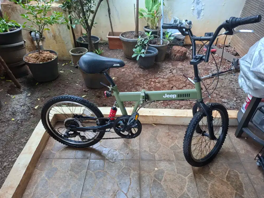 Sepeda Lipat Jeep 20 Inch Original - Mulus Ada Suspensi Tengah