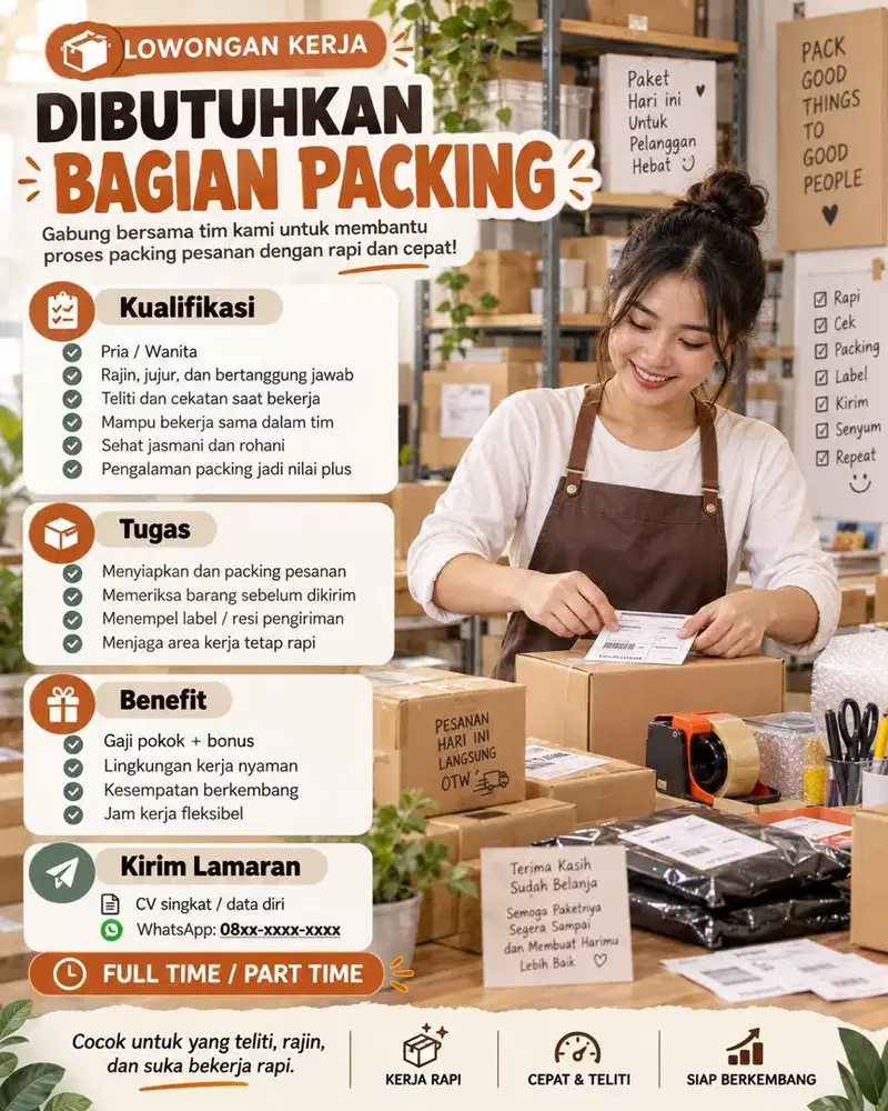 LOWONGAN KERJA – STAFF PACKING