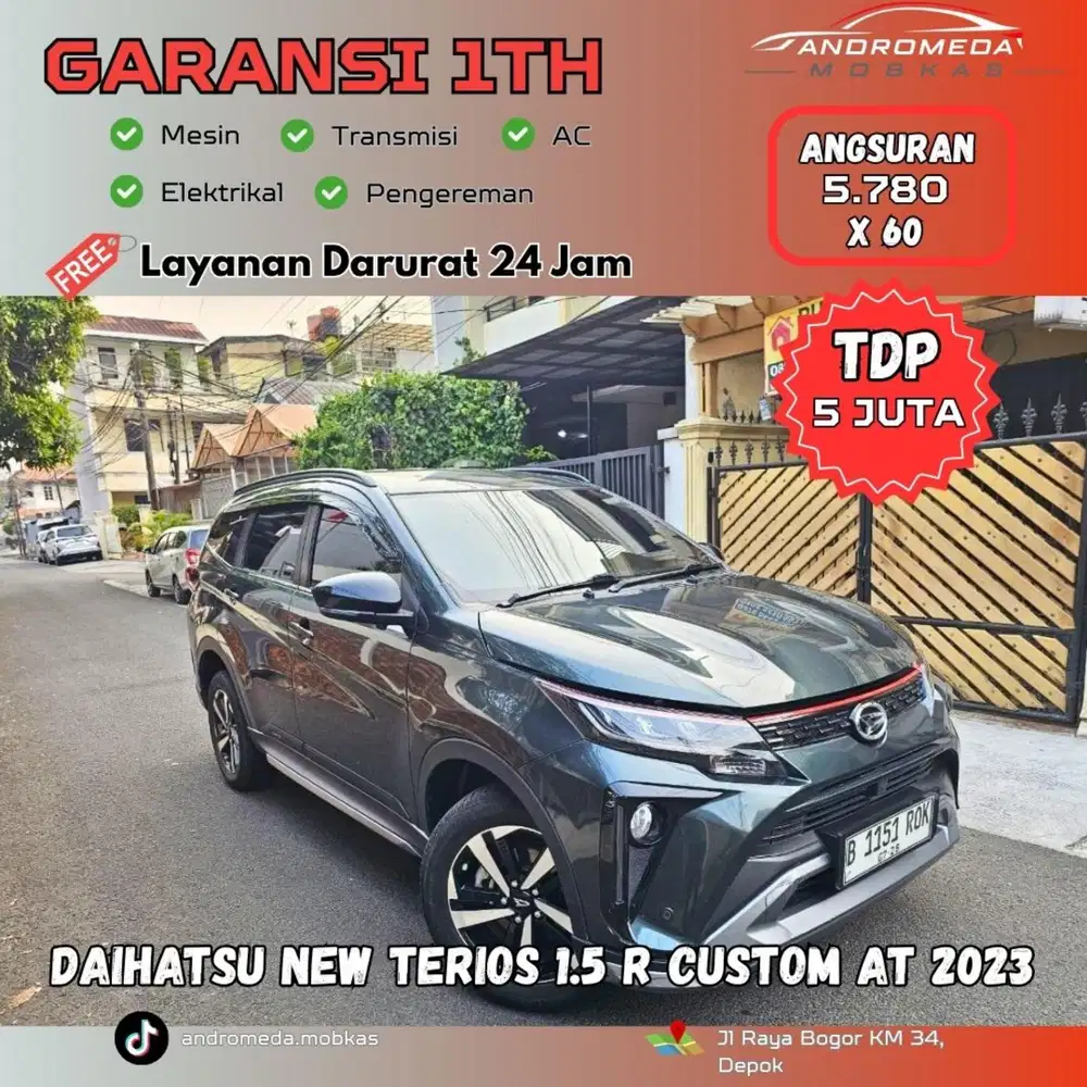 TDP TERMURAH 5 JT DAIHATSU NEW TERIOS 1.5 R CUSTOM AT 2023 LOW KM