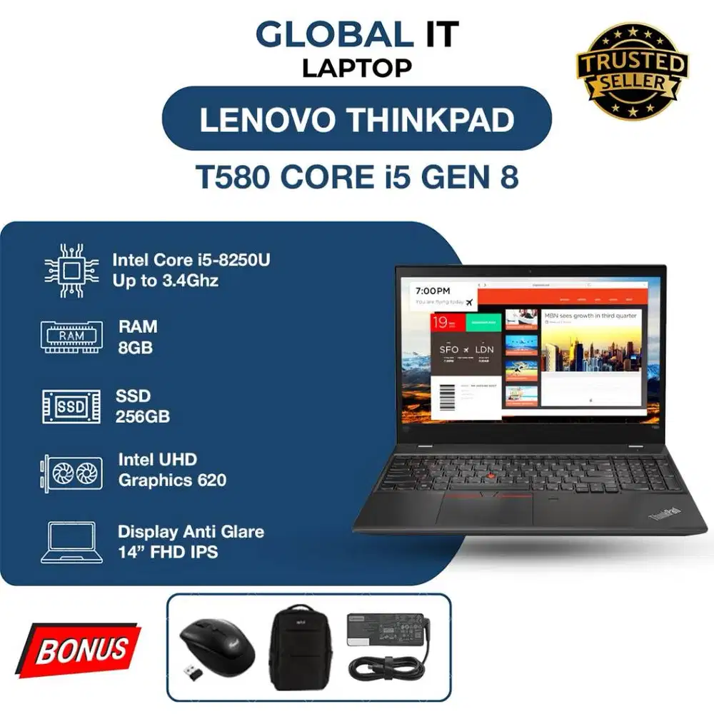LENOVO T580 CORE i5 GEN 8 | RAM 8GB | SSD 256GB |
