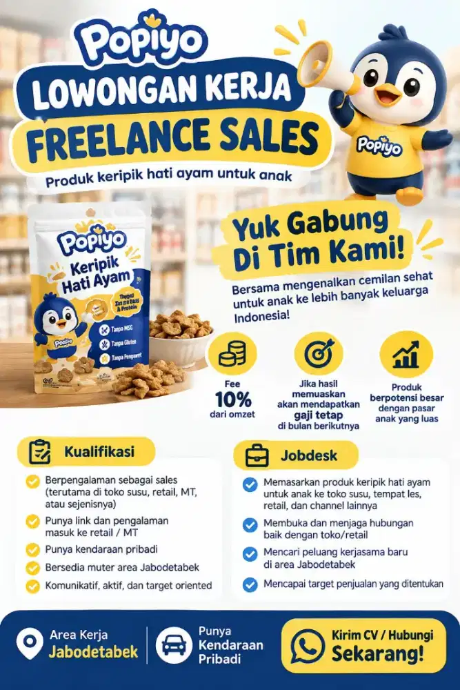 DIBUTUHKAN SALES FREELANCE