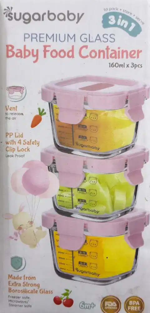 Food Container SugarBaby 160 ml 3 Pcs