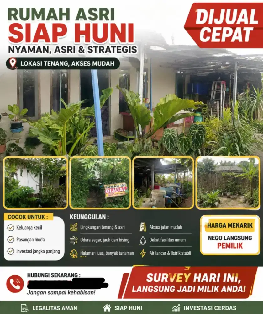 Rumah tengah kebun murah