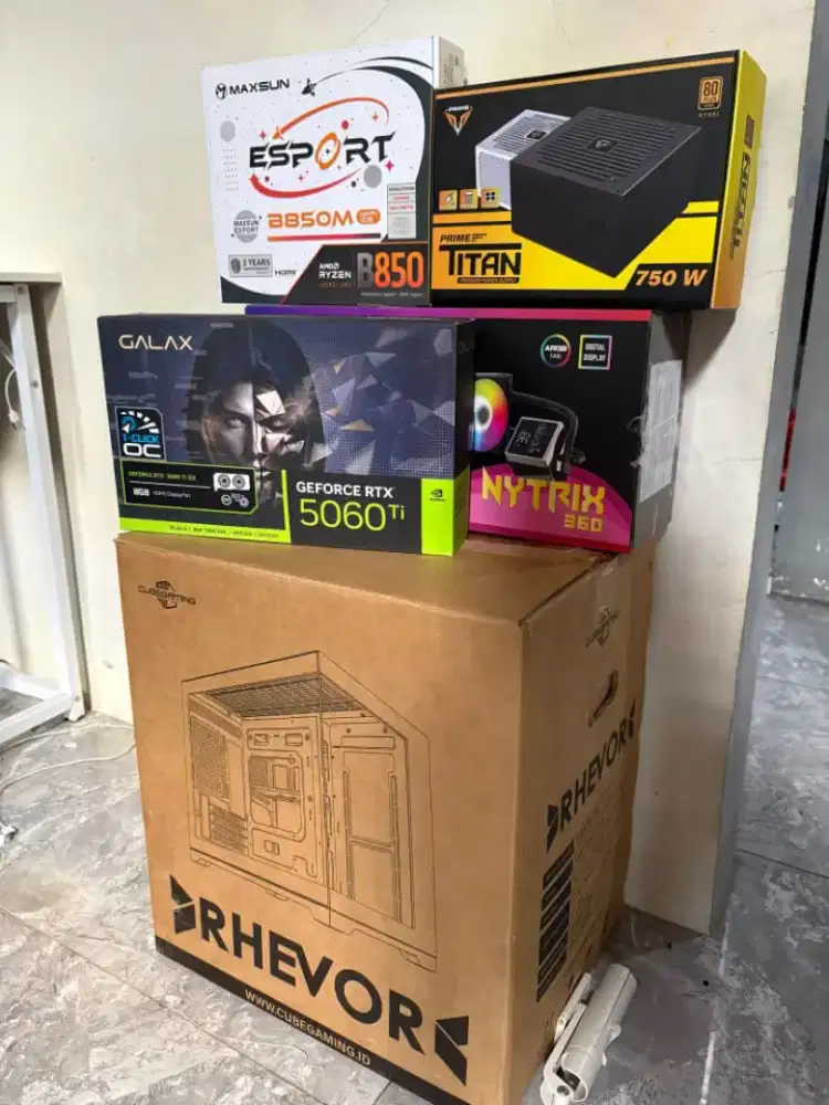 PC Gaming RTX 5060 Ti + Monitor 34 Xiaomi Curved + Meja Bangku Gaming
