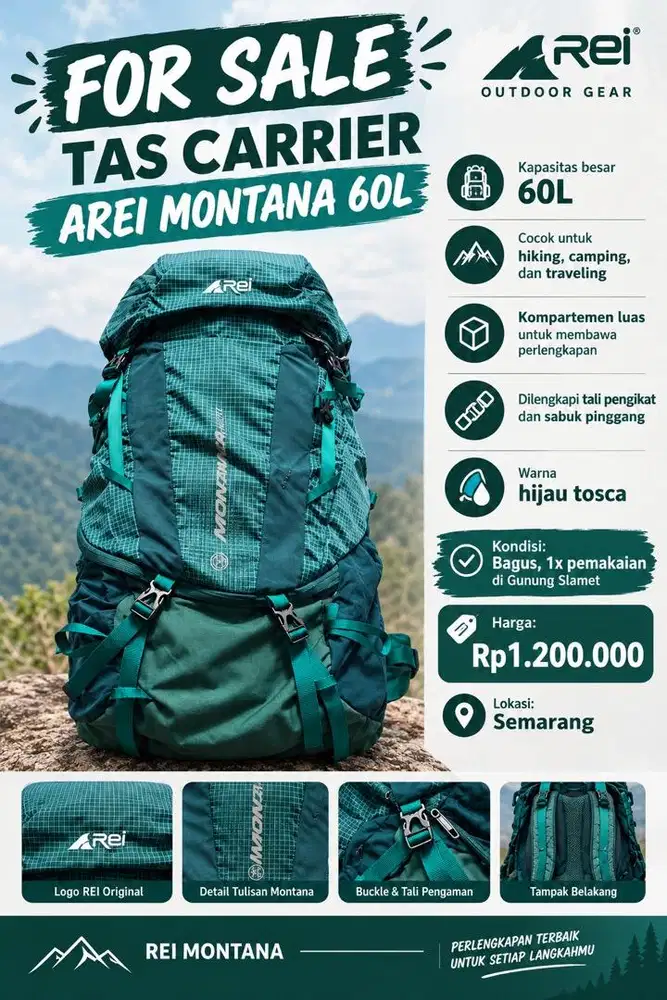 TAS CARRIER AREI MONTANA 60L UP TO 65L