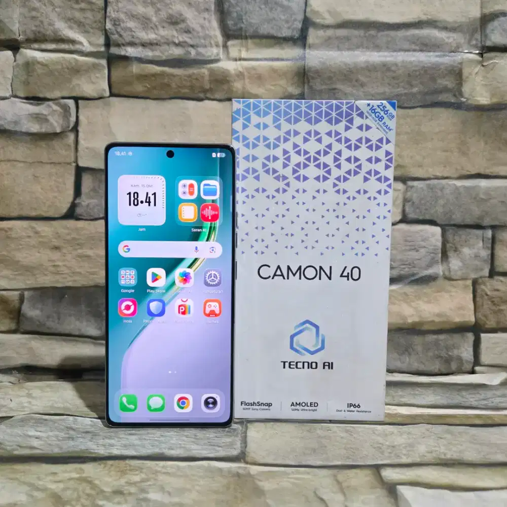 Tecno Camon 40 8/256 4G Green Fulset segel mulus 98% Garansi panjang