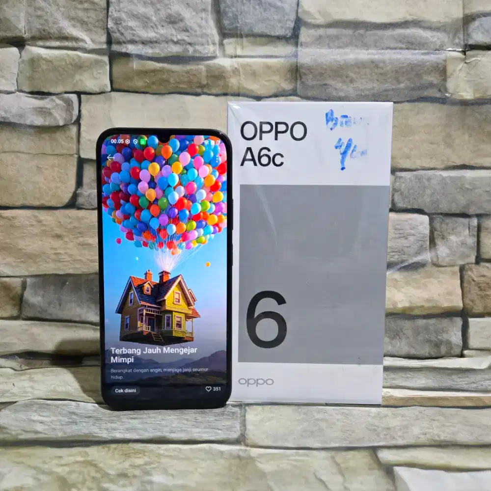 Oppo A6c 4/64 4G Coklat Fulset segel mulus 98% Garansi panjang