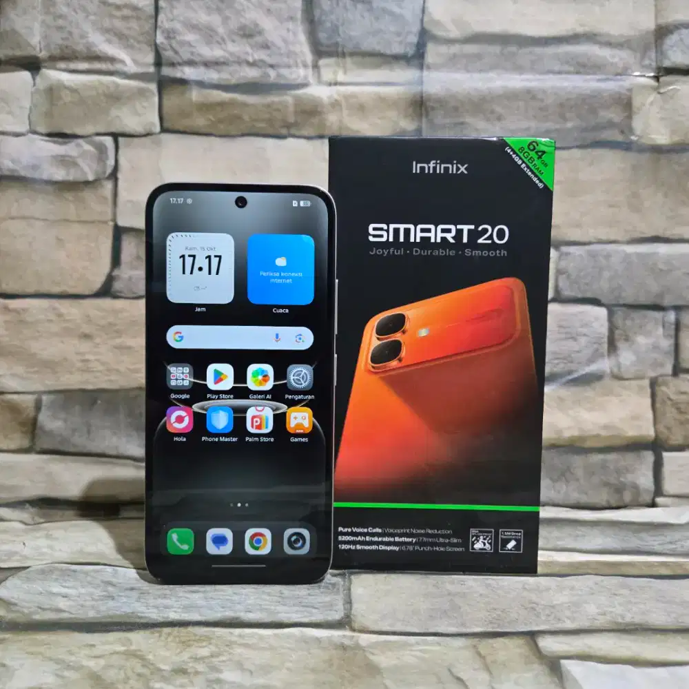 Infinix Smart 20 4/64 4G Titanium Fulset segel mulus 98% Garansi