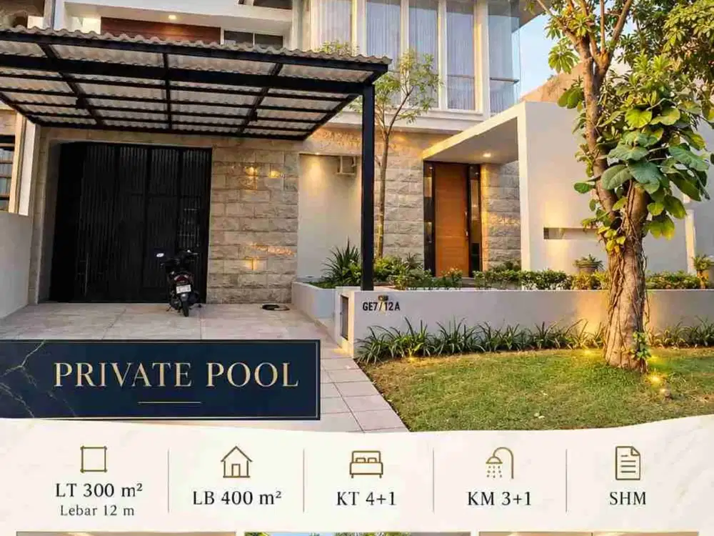 Dijual Murah Rumah Modern Baru Renovasi Bukit Golf, Citraland Full Furnished & Private Pool