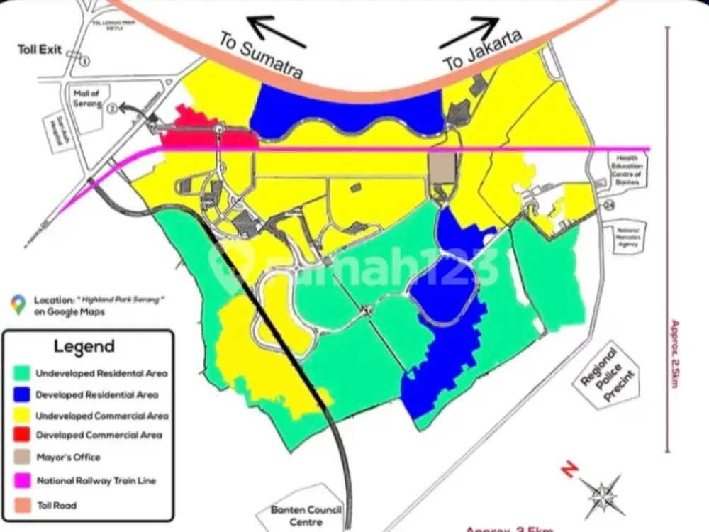 Tanah Luas 170 Hektar (Ha), di Jl. Sudirman,. Banjaragung,. Cipocok. Jaya Kota Serang, Banten